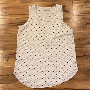 Loft NWT Black and White Polka Dot Sleeveless Top